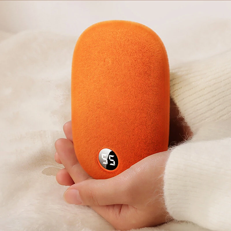 (image for) 4000mAh Plush Hand Warmer Power Bank 2 In 1 Hot Water Bottle Mini Graphene Hand Warmer Portable Graphene Electric Hand Warmer