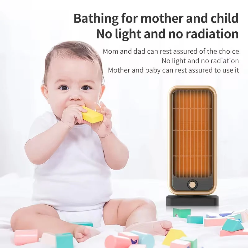 (image for) 500W Electric Portable Heater PTC Ceramic Fast Space Heater Overheating Tip Over Protection 3S Heating Space For Home Office